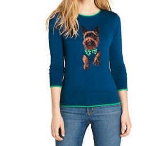 Lands' End  100% Supima cotton Dapper dog sweater size S